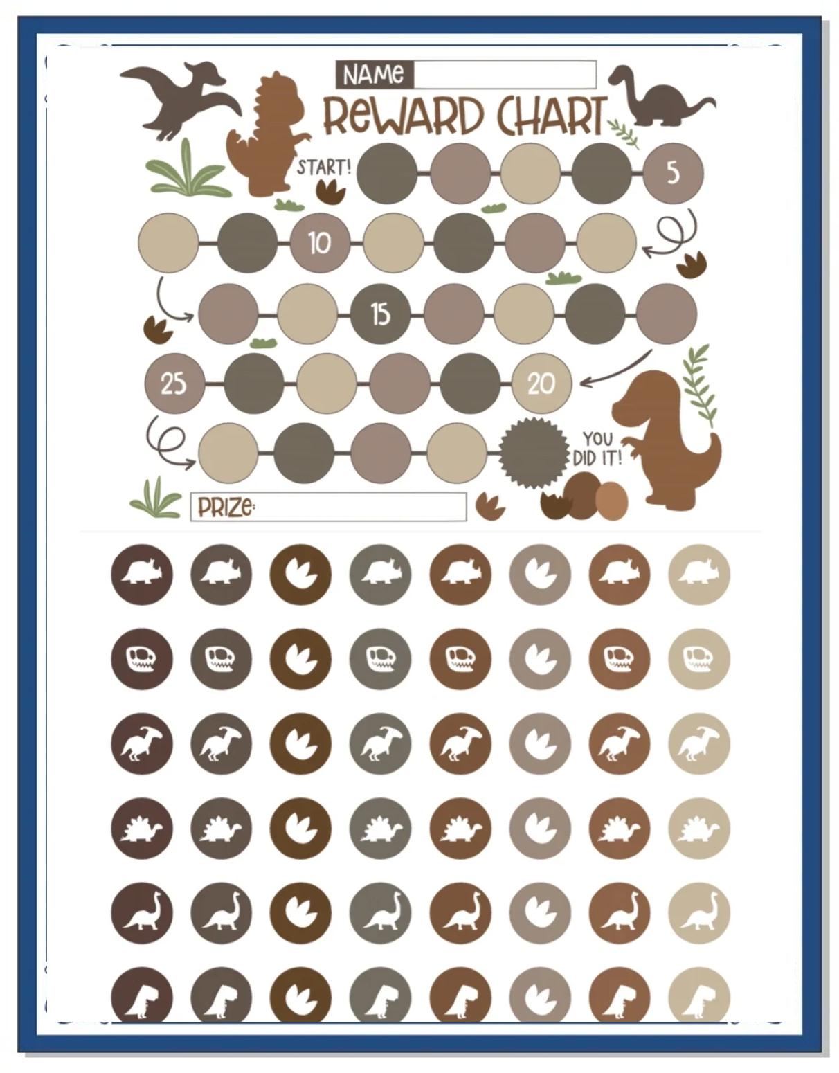 彩虹屁奖励记录表 宝宝好习惯养成记